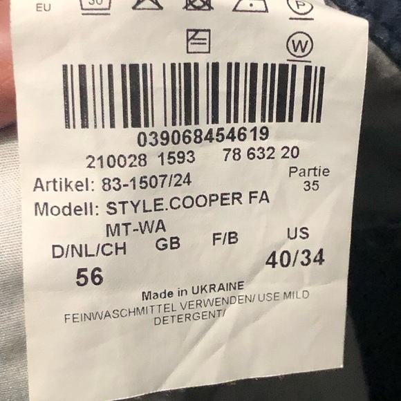 Brax Pants Mens 40x34 Cooper Fancy Flat Front Chino Regular Fit Straight Leg - Picture 4 of 8